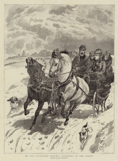 An Old Fashioned Winter, sleighing in the North by John Charlton